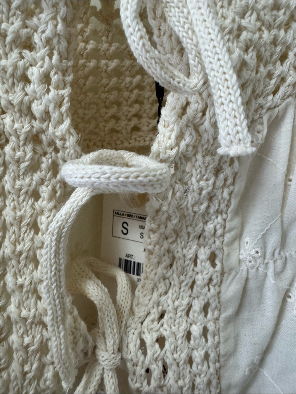 Zara Cream Crochet Tie-Front Camisole - Picture 10 of 10